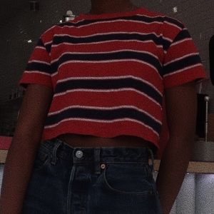Striped Cropped Tee